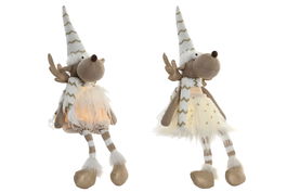 DKD Home Decor Figura Navidad Moderna Blanco Poliester Led 13 x 55 x 14 cm (2 Unidades)