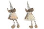 DKD Home Decor Set de 2 Figuras LED de Reno Blancas
