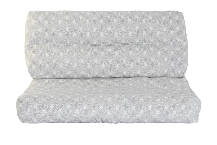 DKD Home Decor Cojín Suelo Terraza y Jardín Gris Claro Blanco 80 x 120 x 16 cm Set de 2