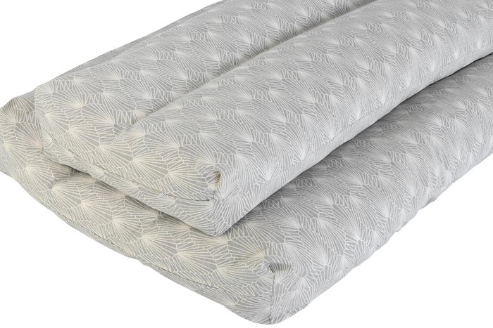 DKD Home Decor Cojín Suelo Terraza y Jardín Gris Claro Blanco 80 x 120 x 16 cm Set de 2