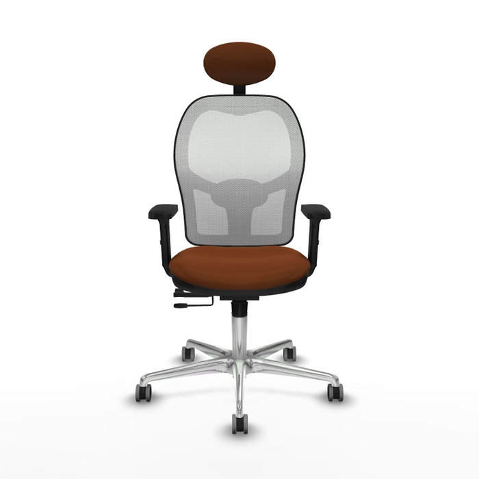 PIQUERAS Y CRESPO Silla de oficina Jorquera con mecanismo Sincro/Traslack Marrón y Blanco PIQUERAS Y CRESPO Silla de oficina Jorquera con mecanismo Sincro/Traslack Marrón y Blanco