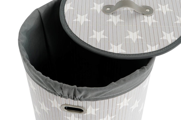 DKD Home Decor Set de 3 Cestos para la Colada de Bambú con Estrellas DKD Home Decor Set de 3 Cestos para la Colada de Bambú con Estrellas