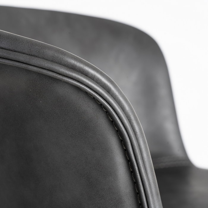 Taburete Negro Metal / Simil Piel 44,50 X 48,50 X 93,50 cm (Set de 2) Taburete Negro Metal / Simil Piel 44,50 X 48,50 X 93,50 cm (Set de 2)