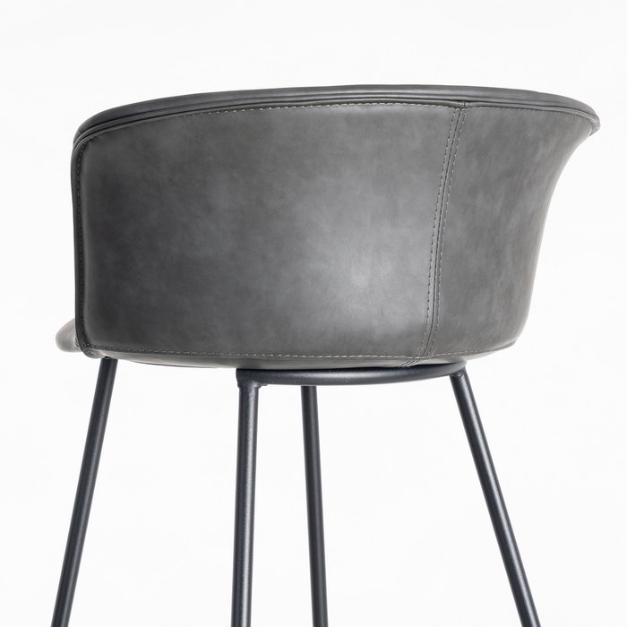 Taburete Negro Metal / Simil Piel 44,50 X 48,50 X 93,50 cm (Set de 2) Taburete Negro Metal / Simil Piel 44,50 X 48,50 X 93,50 cm (Set de 2)