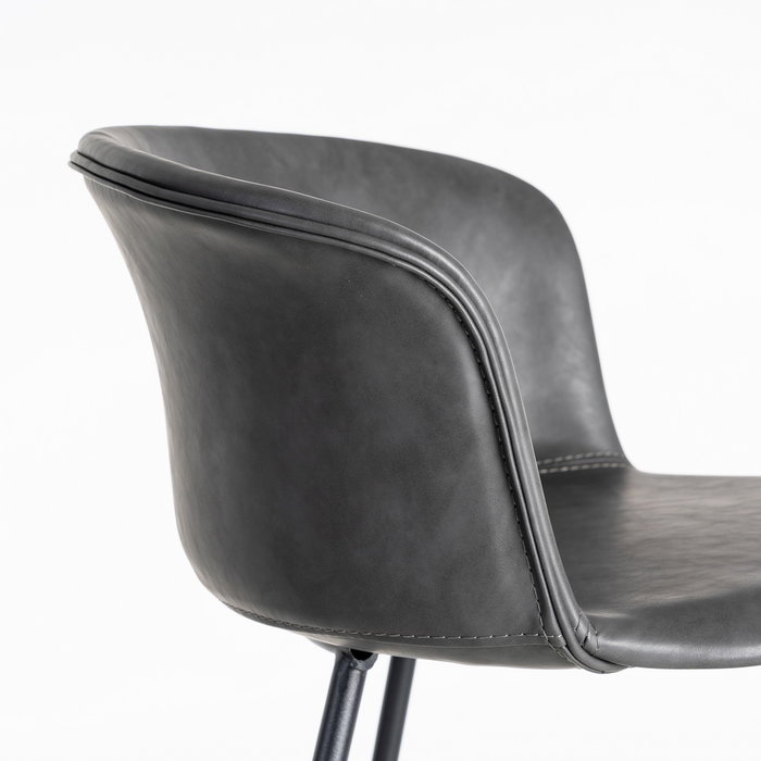 Taburete Negro Metal / Simil Piel 44,50 X 48,50 X 93,50 cm (Set de 2) Taburete Negro Metal / Simil Piel 44,50 X 48,50 X 93,50 cm (Set de 2)