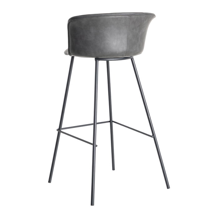 Taburete Negro Metal / Simil Piel 44,50 X 48,50 X 93,50 cm (Set de 2) Taburete Negro Metal / Simil Piel 44,50 X 48,50 X 93,50 cm (Set de 2)