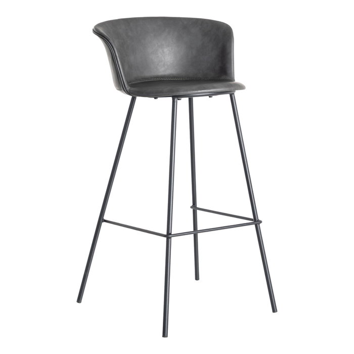 Taburete Negro Metal / Simil Piel 44,50 X 48,50 X 93,50 cm (Set de 2) Taburete Negro Metal / Simil Piel 44,50 X 48,50 X 93,50 cm (Set de 2)