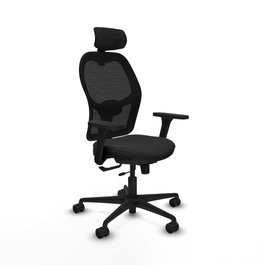 PIQUERAS Y CRESPO Silla de oficina Jorquera con mecanismo Sincro/Traslack en Similpiel Negro