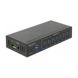 DeLOCK 63311 Hub USB industrial externo 7 puertos USB 3.0 Tipo-A con protección ESD 15 kV