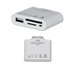 3GO ICONKIT - Lector de Tarjetas Externo USB 2.0 Blanco, Kit de Conexión 5+1 para iPhone/iPad (SD, MMS, MicroSD, MMC, M2)