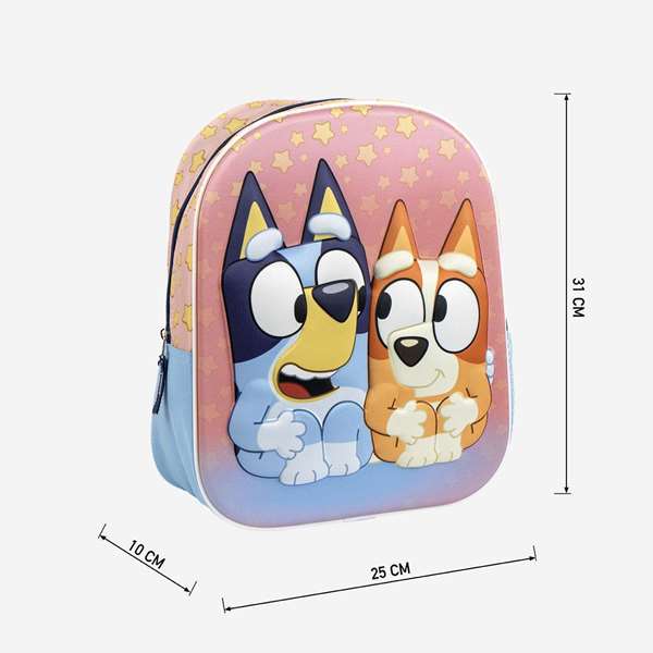Cerdá Mochila Infantil 3D Bluey 25.0 x 31.0 x 10.0 cm Edad Mínima 3 Años