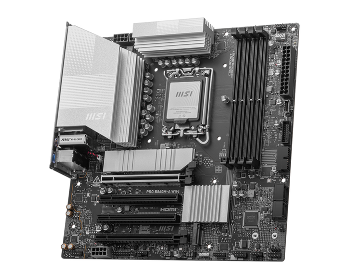 MSI PRO B860M-A WiFi Placa Base Intel B860 LGA 1851 DDR5 Micro ATX con Wi-Fi 7 y Ethernet 5Gb