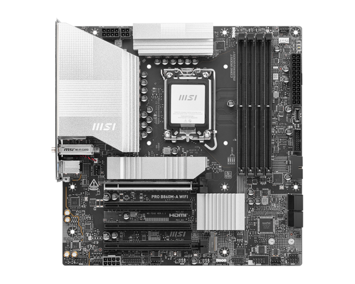 MSI PRO B860M-A WiFi Placa Base Intel B860 LGA 1851 DDR5 Micro ATX con Wi-Fi 7 y Ethernet 5Gb
