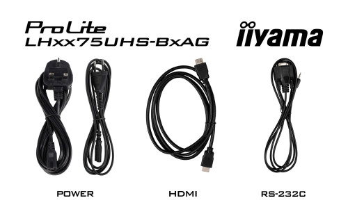 Iiyama LH6575UHS-B1AG Monitor 65" UHD 4K 3840x2160 IPS Panel Operación 24/7 500cd/m2 Landscape Portrait Señalización Digital