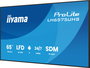 Iiyama LH6575UHS-B1AG Monitor 65" UHD 4K 3840x2160 IPS Panel Operación 24/7 500cd/m2 Landscape Portrait Señalización Digital