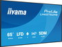 Iiyama LH6575UHS-B1AG Monitor 65" UHD 4K 3840x2160 IPS Panel Operación 24/7 500cd/m2 Landscape Portrait Señalización Digital