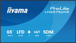 Iiyama LH6575UHS-B1AG Monitor 65" UHD 4K 3840x2160 IPS Panel Operación 24/7 500cd/m2 Landscape Portrait Señalización Digital