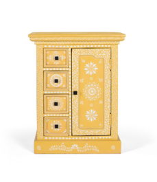 GINER Y COLOMER Cómoda de Madera de Mango con Puerta Decorada y 4 Cajones