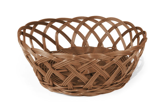 Inde Cesta para Pan Oval de Rattan PP, 26 cm x 19.6 cm x 9.2 cm (24 Unidades)
