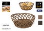 Inde Cesta para Pan Oval de Rattan PP, 26 cm x 19.6 cm x 9.2 cm (24 Unidades)