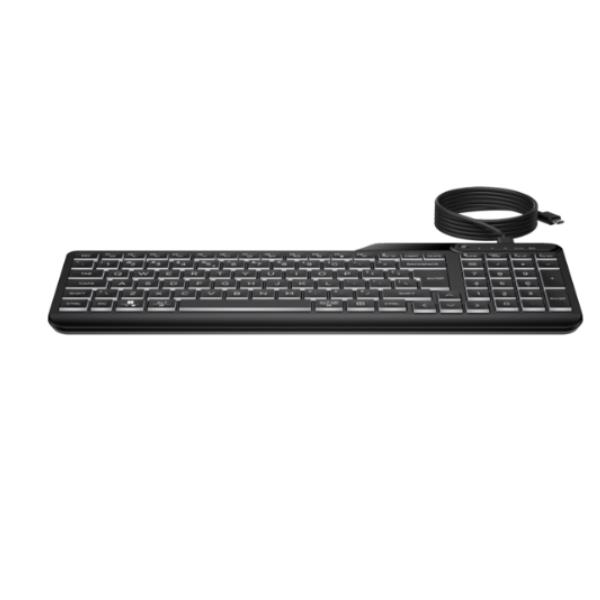 HP Teclado con Cable HP 400 Retroiluminado - Negro, Distribución Español (ES), USB, para Windows 10