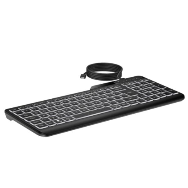HP Teclado con Cable HP 400 Retroiluminado - Negro, Distribución Español (ES), USB, para Windows 10