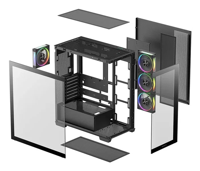 Deepcool CG580 4F V2 Caja Semitorre Gaming Negro
