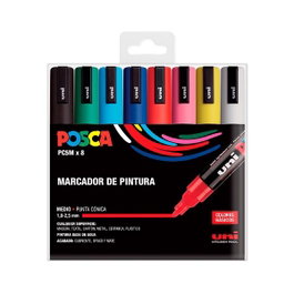 POSCA Estuche de Rotuladores PC-5M Basic Colores Surtidos, 8 Unidades