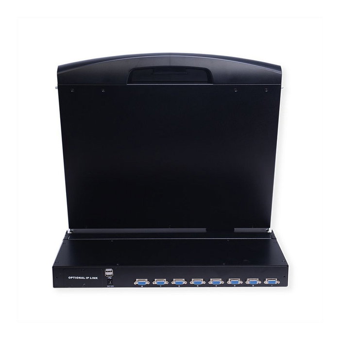 VALUE 26.99.0191 Switch KVM 8 Puertos con Monitor 19 Pulgadas 48.3 cm (16:9) TFT Negro, VGA, USB, Teclado Aleman
