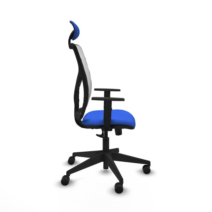 PIQUERAS Y CRESPO Silla de oficina Motilla con mecanismo Sincro, Azul y Blanco