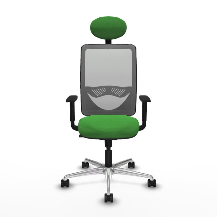PIQUERAS Y CRESPO Silla de oficina Zulema con mecanismo Sincro, Verde y Gris