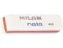 Milan Goma de borrar 612 Nata® Plástico Blanca Bisealad, Suave y Versátil para Lápiz, No Daña el Papel, 7.8 x 2.3 x 1.2 cm