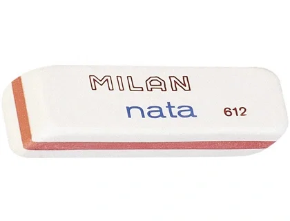 Milan Goma de borrar 612 Nata® Plástico Blanca Bisealad, Suave y Versátil para Lápiz, No Daña el Papel, 7.8 x 2.3 x 1.2 cm Milan Goma de borrar 612 Nata® Plástico Blanca Bisealad, Suave y Versátil para Lápiz, No Daña el Papel, 7.8 x 2.3 x 1.2 cm