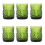 DKD Home Decor Vaso Tropical Verde Cristal 8.5 x 10.5 x 8.5 cm Set de 6 Piezas 300ml