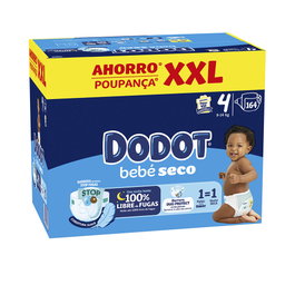 Dodot Etapas XXL Talla 4 Pañales 9-14 kg 164 Unidades - Triple Capa Absorbente y Barrera Stop Fugas