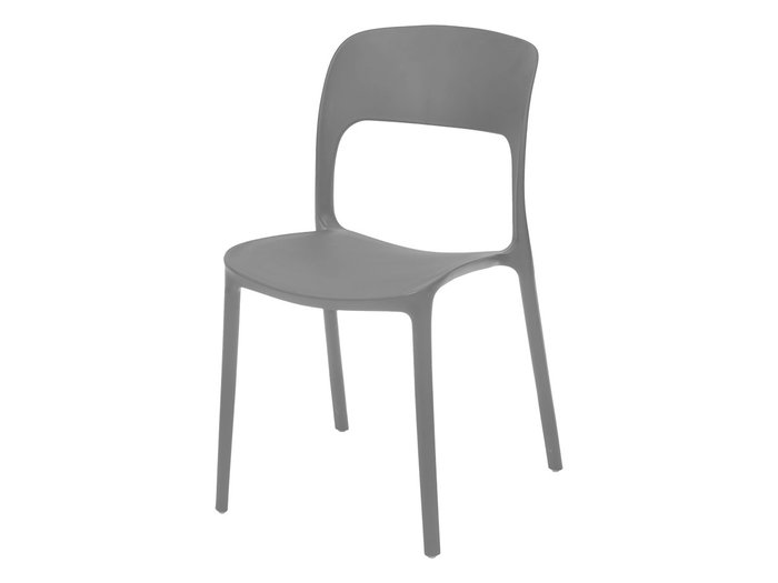 Giftdecor Silla Respaldo Gris Apilable 46 x 78.5 x 51 cm (Set de 4)