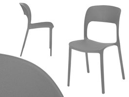 Giftdecor Silla Respaldo Gris Apilable 46 x 78.5 x 51 cm (Set de 4)