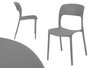Giftdecor Silla Respaldo Gris Apilable 46 x 78.5 x 51 cm (Set de 4)