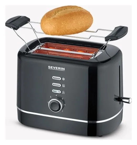 Severin AT4321 Tostadora automática compacta 850 W 2 ranuras Negra