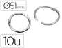 Liderpapel Anilla Bisagra Niquelada N.5 Diametro 51 mm Caja 10 Unidades