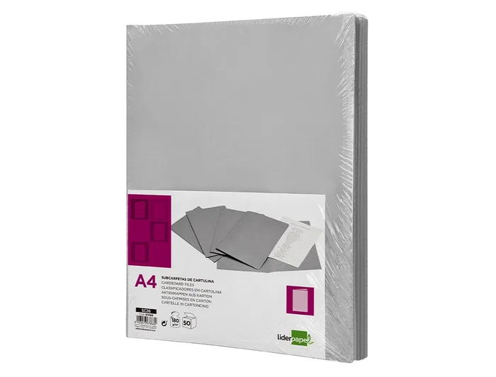 Liderpapel Subcarpeta A4 Gris 180g/m2 Cartulina