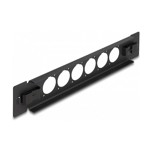 DeLOCK Panel de Conexión Tipo D 10 pulgadas 6 Puertos 1U Metal Negro