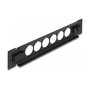 DeLOCK Panel de Conexión Tipo D 10 pulgadas 6 Puertos 1U Metal Negro