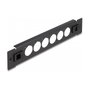 DeLOCK Panel de Conexión Tipo D 10 pulgadas 6 Puertos 1U Metal Negro