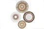 DKD Home Decor Set de 4 Decoraciones de Pared de Rafia y Metal Verde