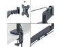 Leitz Brazo para Monitor Dual Ergo Space Saving Gris Oscuro
