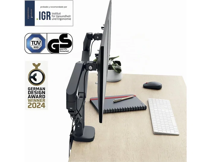 Leitz Brazo para Monitor Dual Ergo Space Saving Gris Oscuro