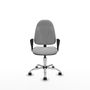 Silla de oficina Algarra con mecanismo Contacto permanente básico tapizada con Tela color Gris claro. Equipada con Base cromada, Brazos fijos y Ruedas autofrenantes