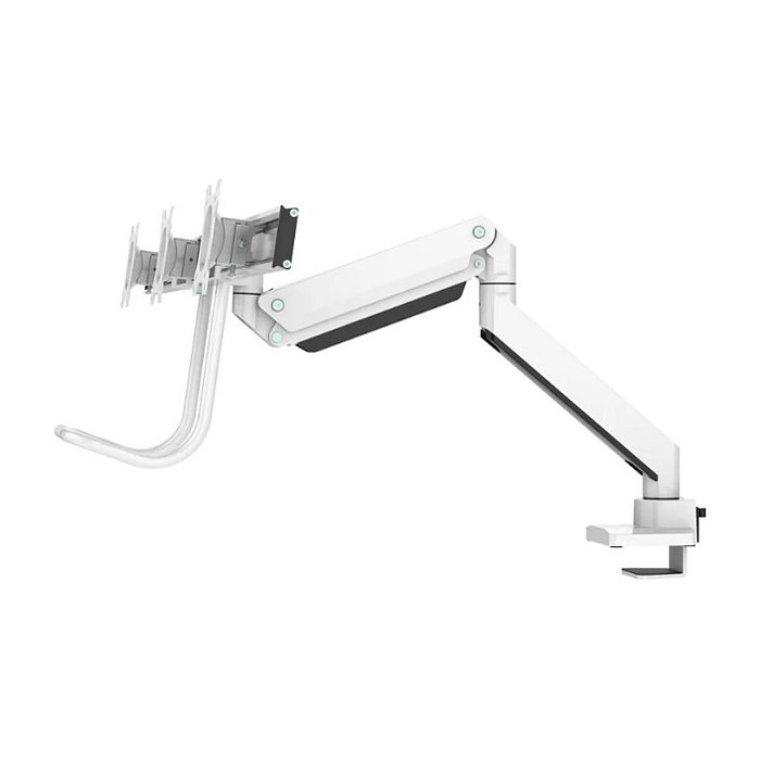 Neomounts Kit de Montaje NM-D775DX3 para 3 Monitores LCD de 17 a 24 Pulgadas (43.2-61 cm), Soporte de Escritorio Ajustable de Aluminio Blanco, Carga 6 kg