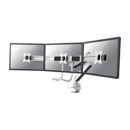 Neomounts Kit de Montaje NM-D775DX3 para 3 Monitores LCD de 17 a 24 Pulgadas (43.2-61 cm), Soporte de Escritorio Ajustable de Aluminio Blanco, Carga 6 kg